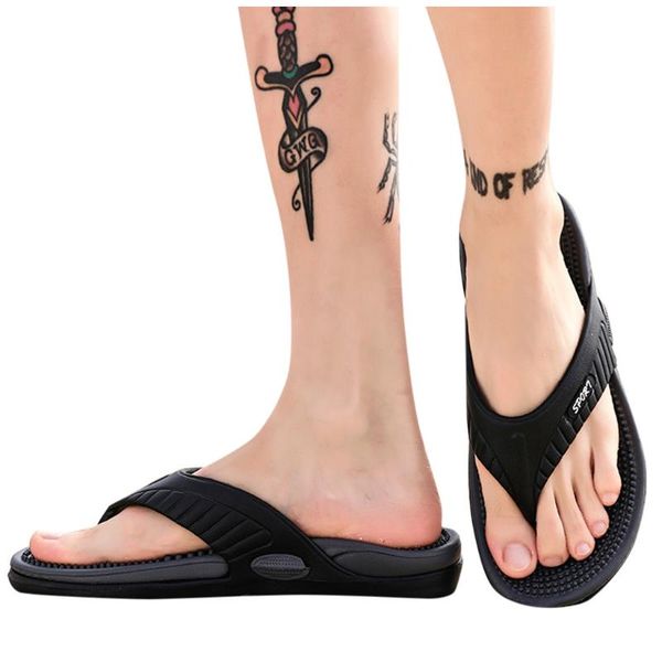 

slippers fashion men shoes summer klapki beach flip flops sandals male slipper casual flat zapatos de hombre, Black