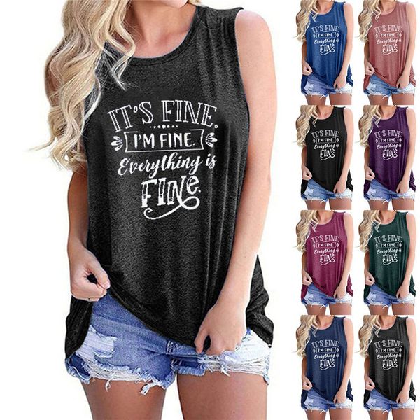 

camisoles fashion vest 2021 women's i' fine letter print sleeveless t-shirt, Black;white