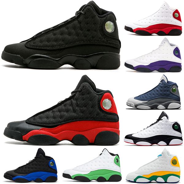 

new original 13s basketball shoes men 13 atmosphere grey aurora green black cat bred chicago court purple flint playground hyper royal sneak, White;red