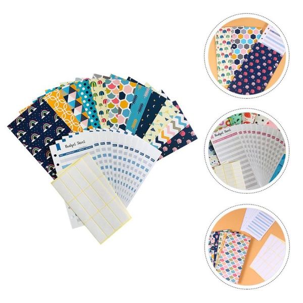 

gift wrap 1 set budget envelopes cash system sheets leather cover