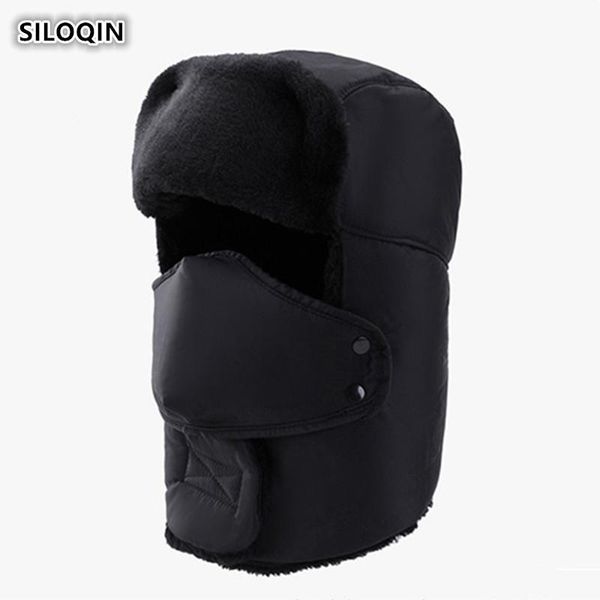 

berets siloqin men woman winter fashion bomber hats thicken velvet earmuffs keep warm hat windproof ski caps couple casquette, Blue;gray