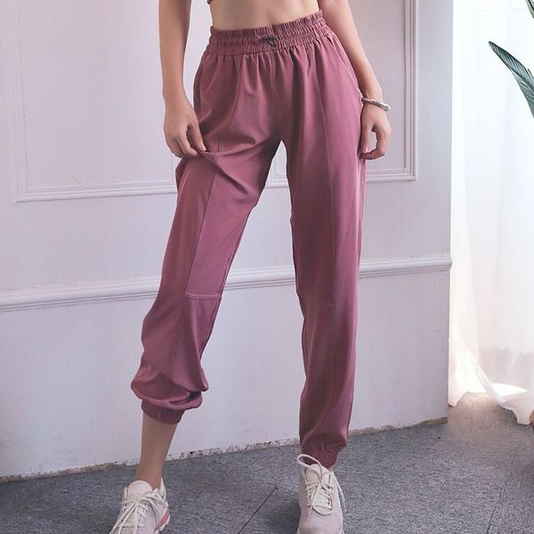 

sport fitness pants women elastic band waist/foot quick dry loose running yoga female streetwear pantalon femme a120301 women's & capri, Black;white