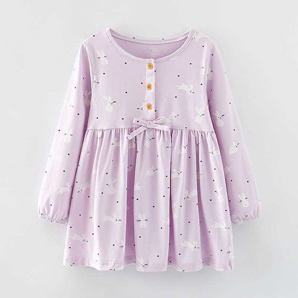 Qualidade de malha príncipes de algodão lolita vestidos cute crianças vestido para meninas bebê crianças casual outono vestido longo bebê roupas g1026