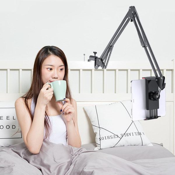 

cell phone mounts & holders universal mobile holder flexible adjustable clip lazy high-quality metal bedside support home bed