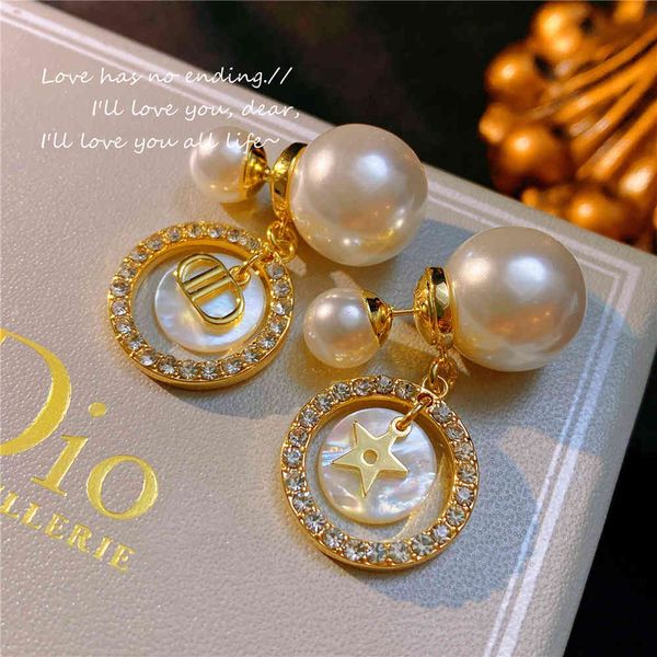 

fine jewelry online star sea family classic letter earrings advanced atmosphere natural shell 65% off store online sale, Golden;silver