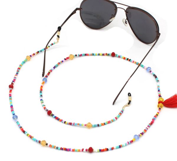 

2021 handmade colorful beads tassel mask chain sunglasses holder lanyard jewelry