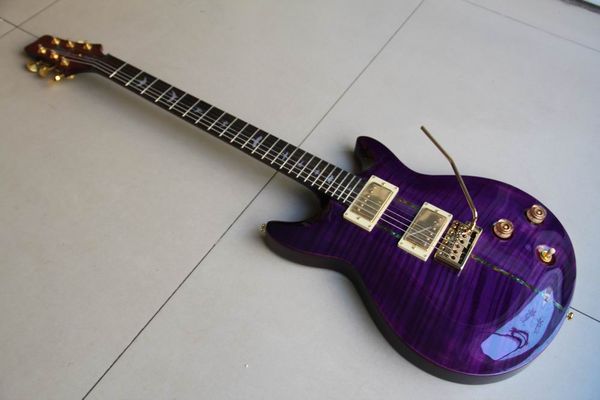Chitarre all'ingrosso, Custom Santana Model Electric Guitar Abalone Inlay In Purple Burst 120110