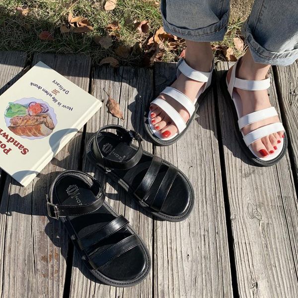 

slippers women summer slides flat shoes female med pantofle fashion soft 2021 luxury buckle strap scandals basic pu rubber, Black