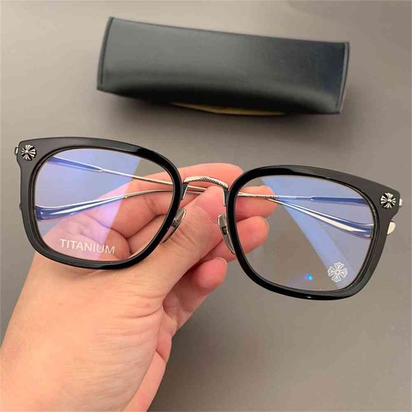

80% off store online sword crosin spectacle frame gizznme personalized silver pure titanium men's and women's large face myopia, White;black