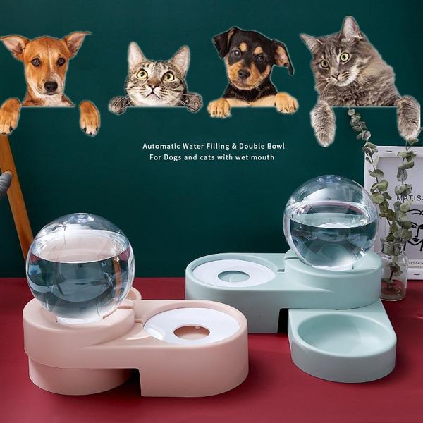 

pet cat dog water feeder automatic dispenser 1.8l durable detachable bowl puppy drinking eating 2 in1pet supplies bowls & feeders