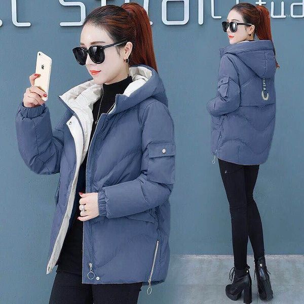 

cotton padded jacket women's short winter 2021 korean down thickened warm & parkas, Black