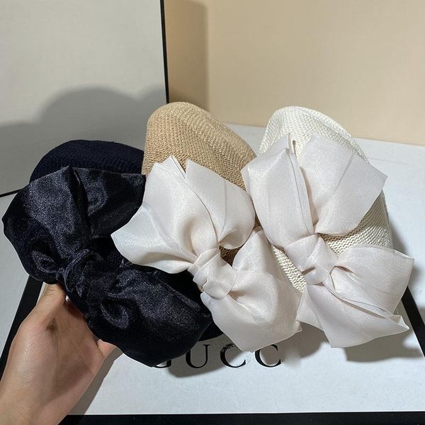 

berets women's spring summer octagonal painter hat female big bow navy fashion cute casual cap retro luxury hats, Blue;gray