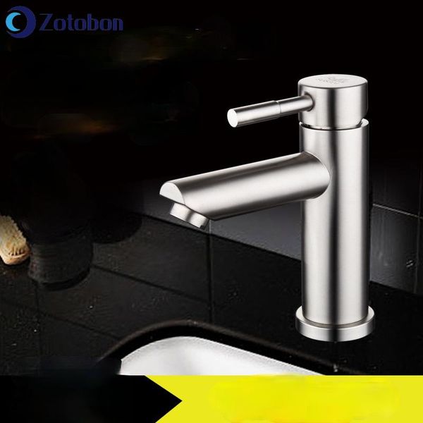 

stainless steel brushed bathroom basin faucets single handle cold tap home improvement m353 sink