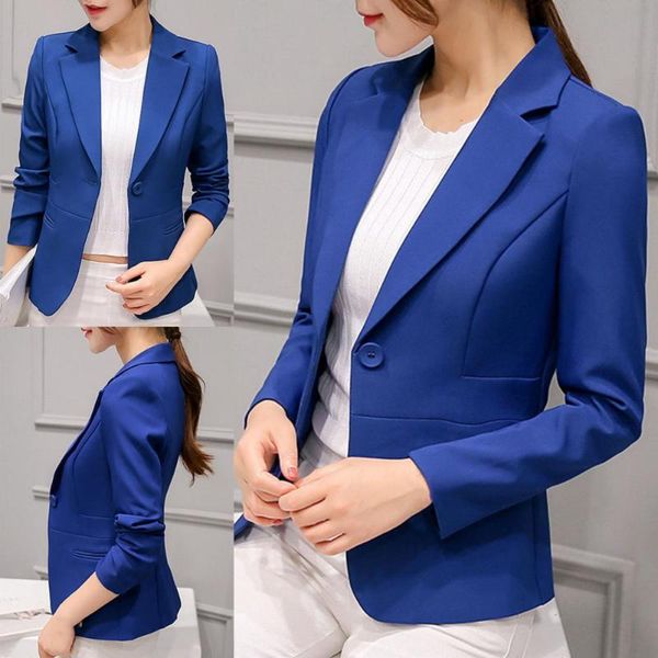 

women's suits & blazers stylish solid color one button blazer autumn, White;black