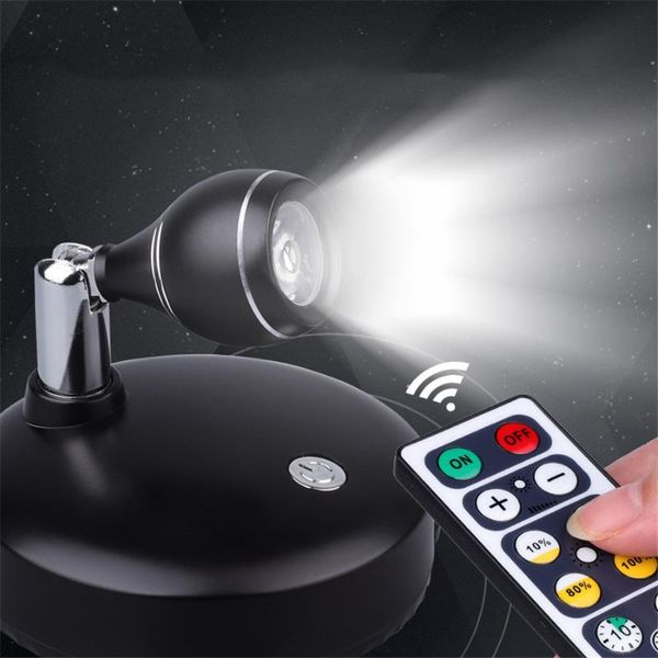 

portable led night lamp & remote controller indoor spotlight battery powered for bedroom,kitchen,study (white light) cabinet light