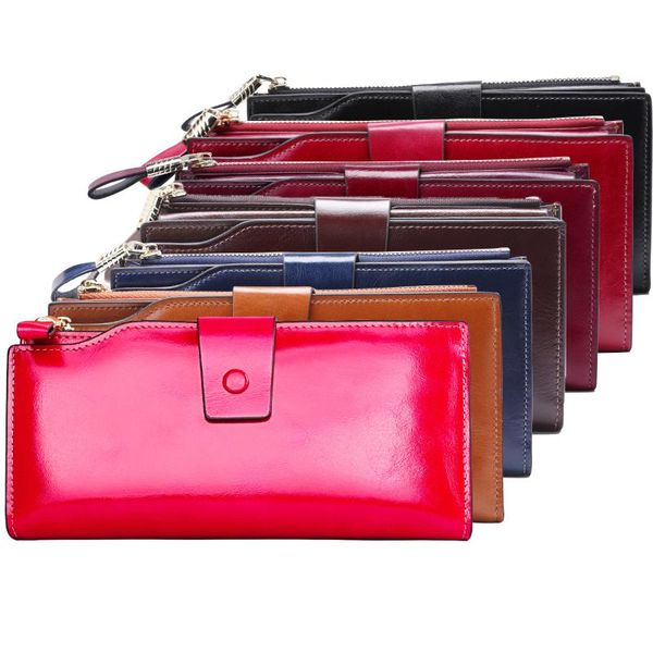 

wallets 2021 fashion first floor women's wallet long multi card, Red;black