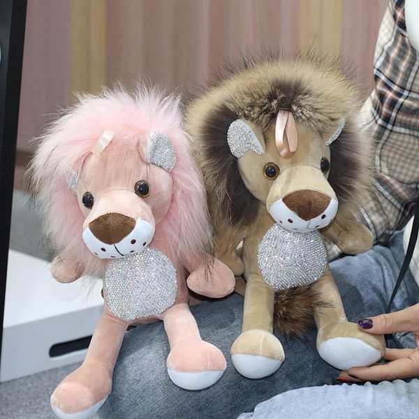 

keychains 33cm cute fluffy big lion 100% real raccoon fur car pendant female handbag charm ornaments women accessories gifts, Silver
