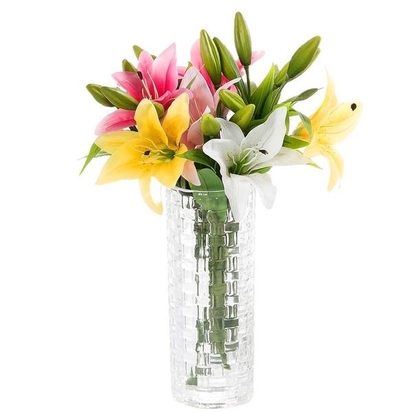 

decorative flowers & wreaths 1 pc(1 flower + 2 buds) pvc simulation lily fresh home decoration romantic wedding supplies artificial