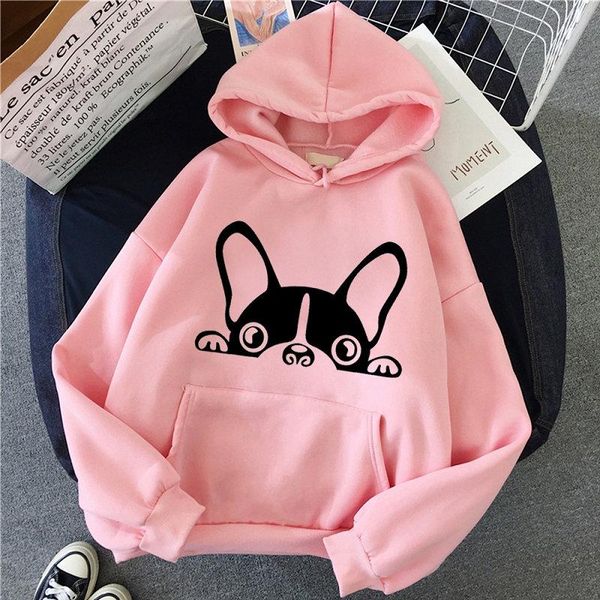 

kawaii funny hoodies women winter autumn clothing dachshund dog casual long sleeve women's & sweatshirts, Black
