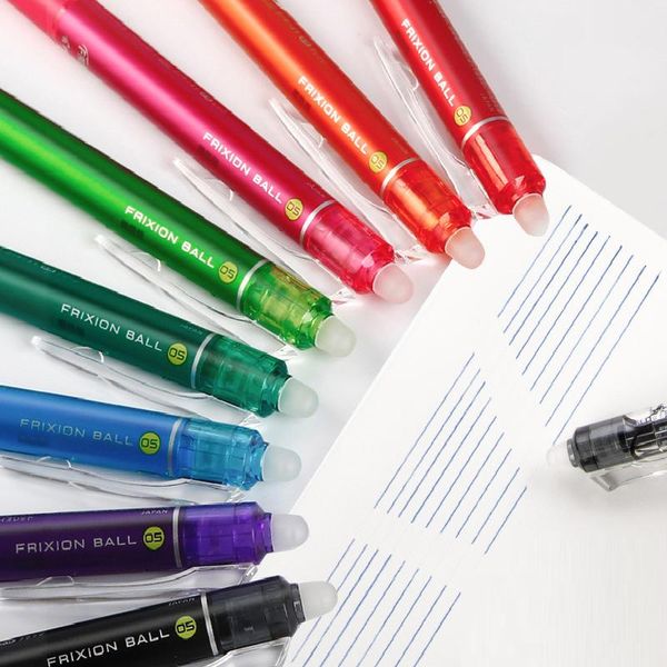 

gel pens 0.5mm press type erasable color ink replaceable refill pen washable handle school writing stationery supplies