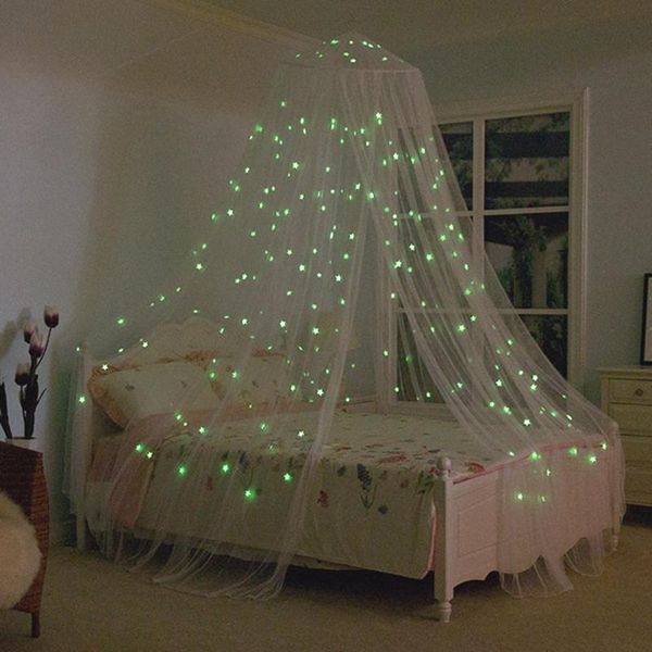 

mosquito net bed canopy glowing stars lightweight dreamy for children infants single door total length 250cm