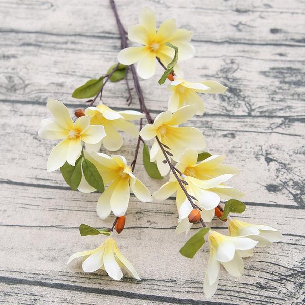 

92cm height artificial flower 11 heads magnolia fake wedding party christmas home decoration wall diy decorative flowers & wreaths