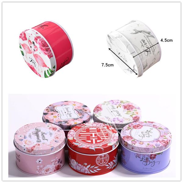 

gift wrap 5pcs beautiful valentine's metal box candy christmas tin wedding gifts packing sugar case decorations for home