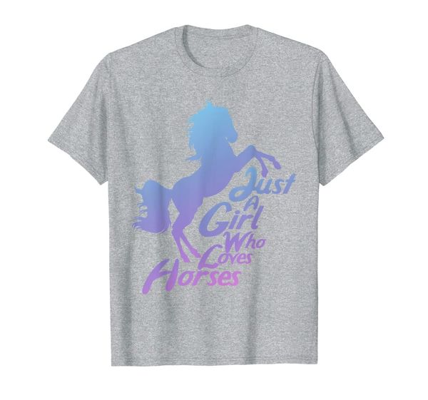 

just a girl who love horses girl horse riding t-shirt, White;black