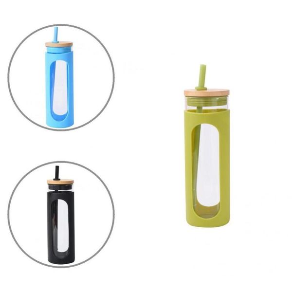 

water bottle eco-friendly widely applied outdoor juice cup with straw for family