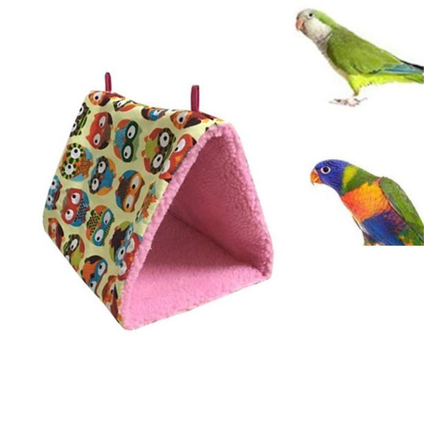 

warm flannel plush bird hanging cave cage parrot hammock hut tent bed birds winter fleece triangular nest conure bunk cages