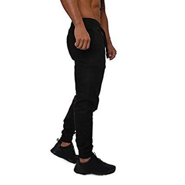 

men's pants male trousers fitness long bottoms fashion athletic pockets, Black