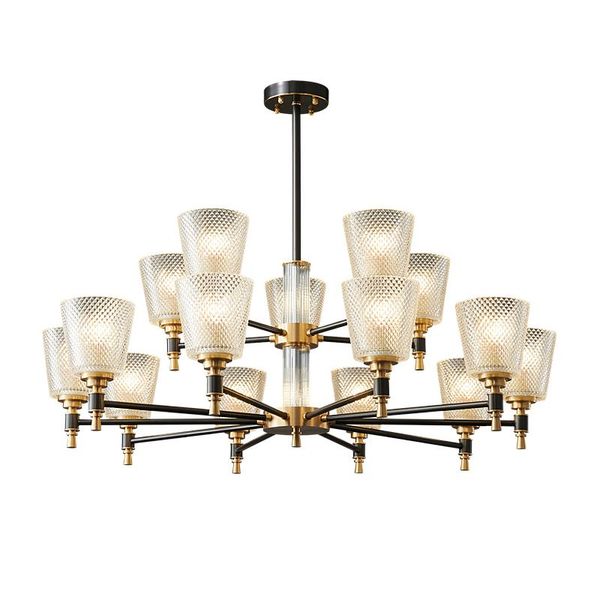 

pendant lamps classical all copper chandelier lighting american vintage home el lobby interior decor glass suspension e27 bulbs