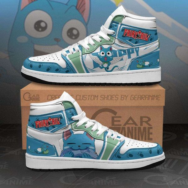 

fairy tail happy sneakers custom anime shoes