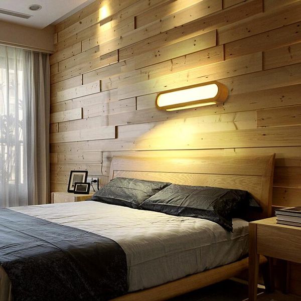 

wall lamps creative nordic bedroom wood light 12w ac110-240v foyer study background lamp bathroom simplicity led mirror