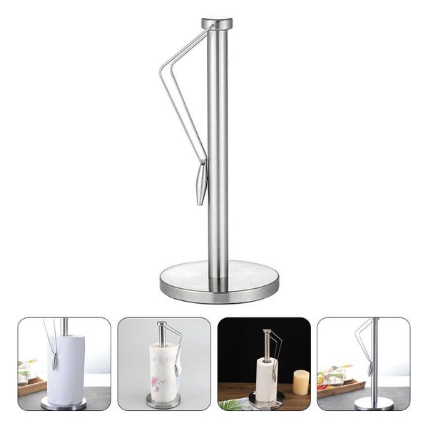 

toilet paper holders 1pc vertical roll storage rack simple towel for home (silver)