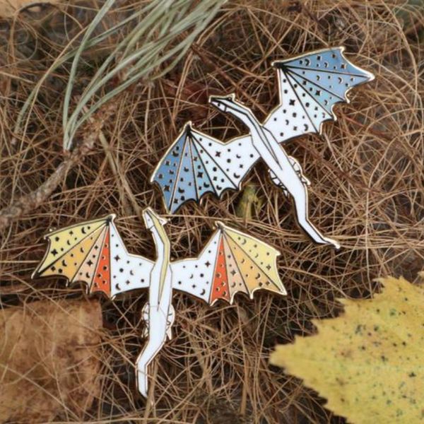 

pins, brooches and sunset dragon hard enamel pins lapel pin badge, Gray
