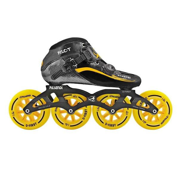 

heat moldable speed skates 4 wheel roller skating shoes for professional carbon fiber inline skate 110mm men and women &