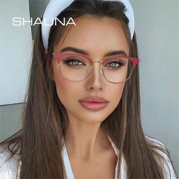 

sunglasses shauna retro cat eye spring hinge women metal glasses frame clear anti blue light men optical eyeglasses frames, White;black