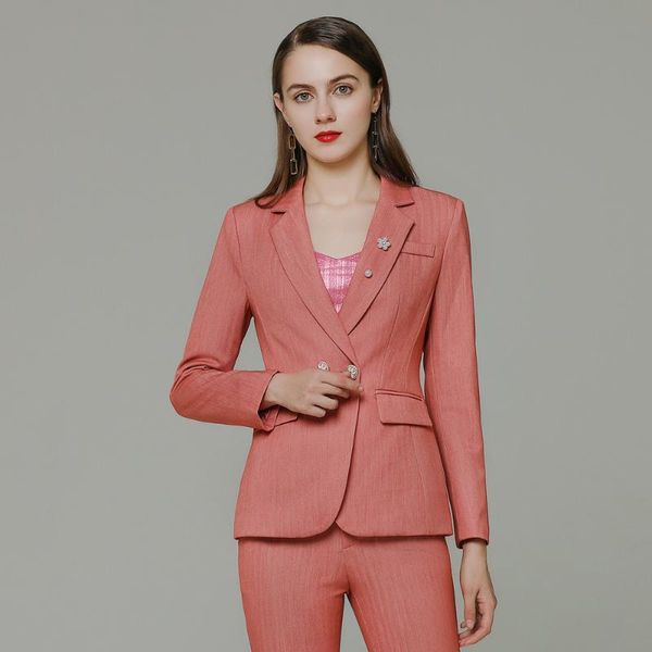 

pant suits women office clothes autumn winter lady single breasted full sleeve pants set for work wear women's two piece, White
