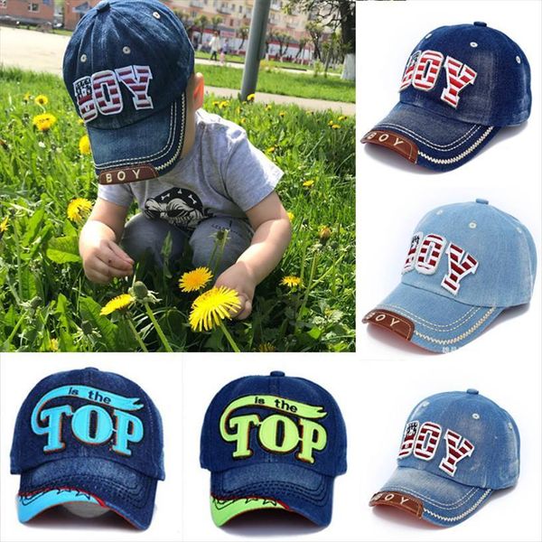 

letter print baby baseball caps kids snapback hip hop cap canvas children boys girls summer sun hats czapka z daszkiem, Blue;gray