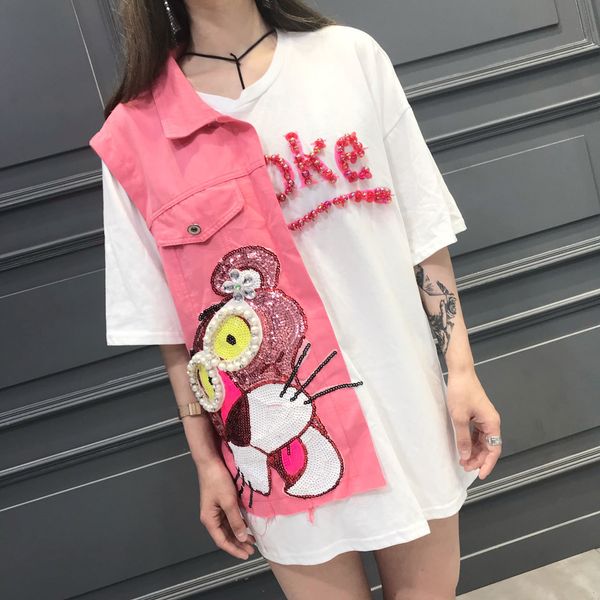 

tracksuits thailand tide marks will see lyrics from the artisanal cartoons curled personality sequins couture denim sweet beauty, Gray