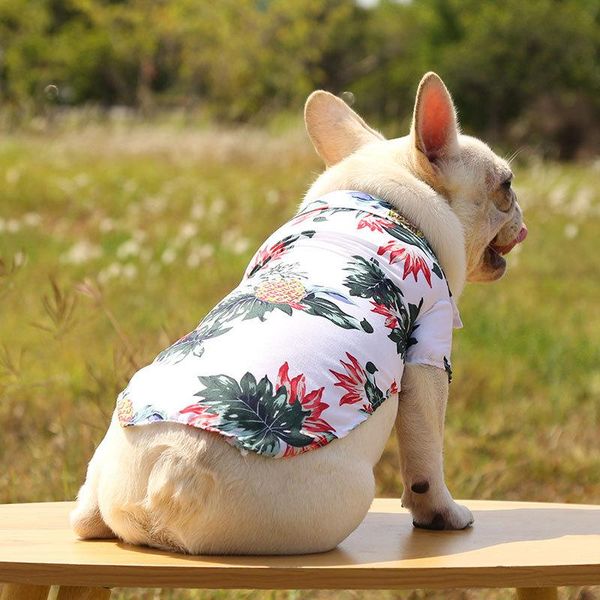 

dog apparel pet shirts hawaiian style summer breathable outfit t-shirts sweater clothes for pets products lb