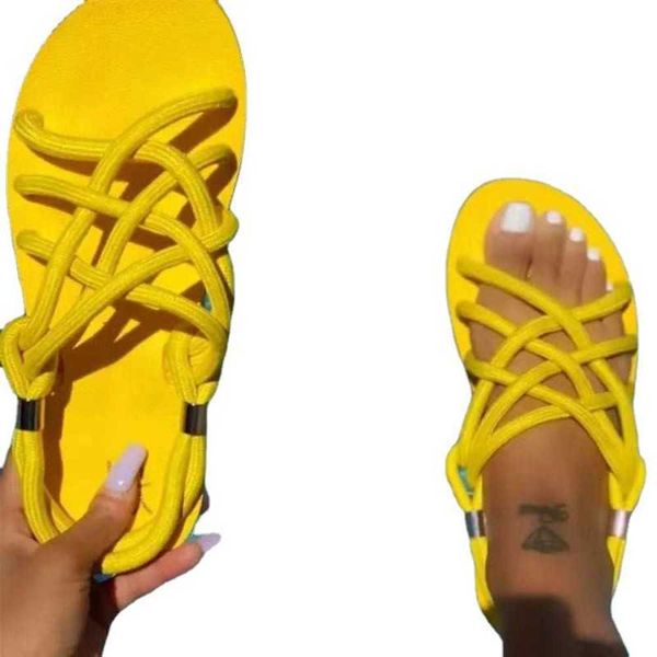 

Casual shoes Large 2021 new flat bottom sandals DPBI, Yellow