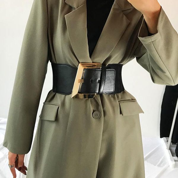 

belts fashion corset belt plus size for women waist elastic cummerbund black wide stretch ceinture femme big dress 2021, Black;brown