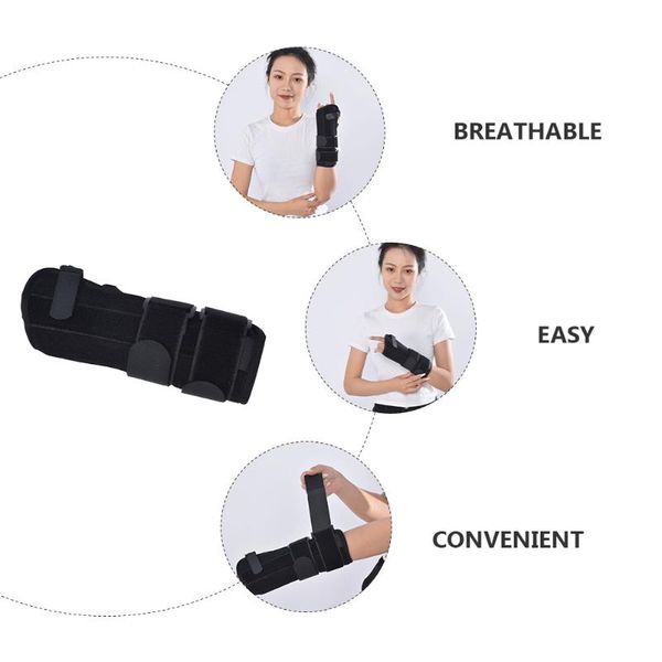 

practical wrist brace splint adjustable fixing strap support, Black;red