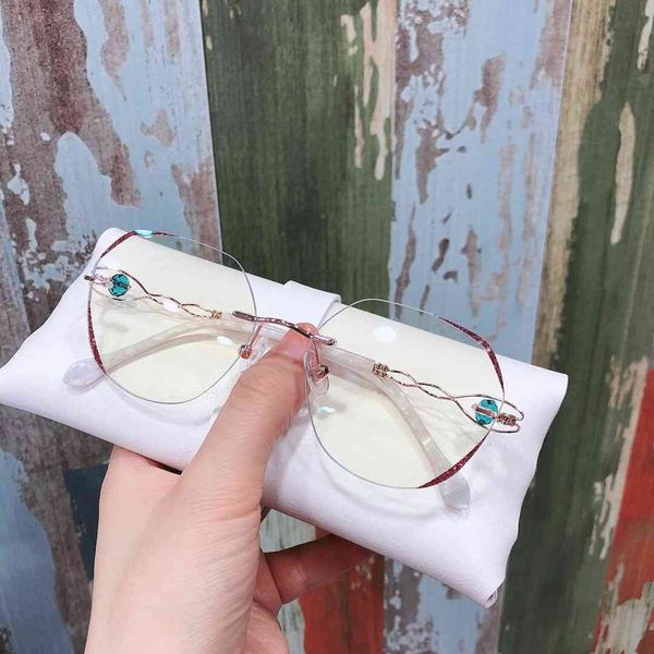 

70% off frameless brick and stone trimming can be matched with myopic color changing dyed lenses, all of which have the same plain glasses q, White;black