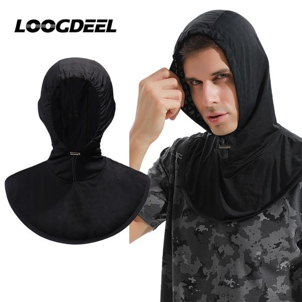 

cycling caps & masks loogdeel sunscreen ice silk headgear mountaineering neck guard balaclava breathable quick-dry fishing anti-uv headwear, Black
