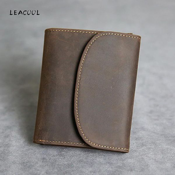 

wallets vintage genuine leather men wallet mini women small card holder short purses with coin proket cowhide money bag cartera, Red;black