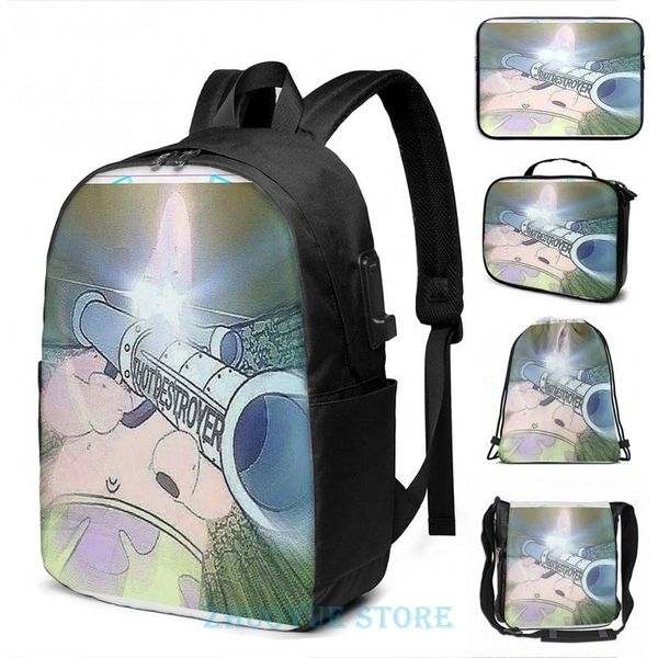 

backpack funny graphic print t destroyer usb charge men school bags women bag travel laptop