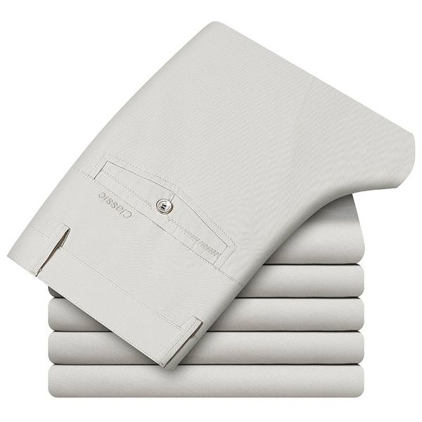 

men's shorts 2021 summer high waist casual pants middle-aged loose straight thin stretch male high-end brand cropped trousers, White;black